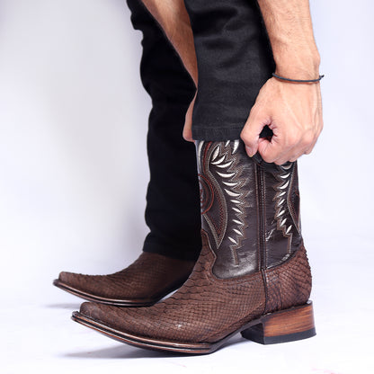 Bota Vaquera en Piel de Pitón Nobuck