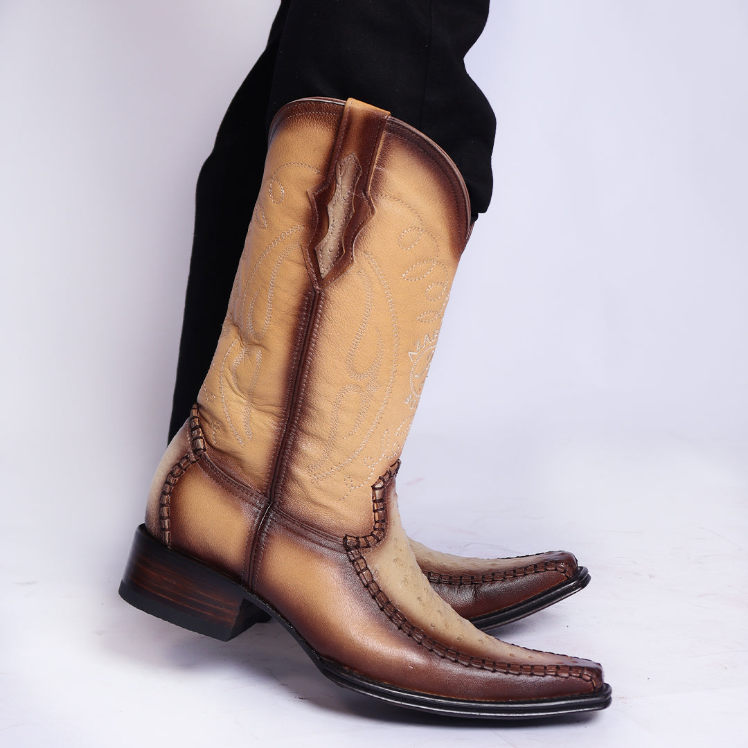 Bota Vaquera Floreta de Avestruz