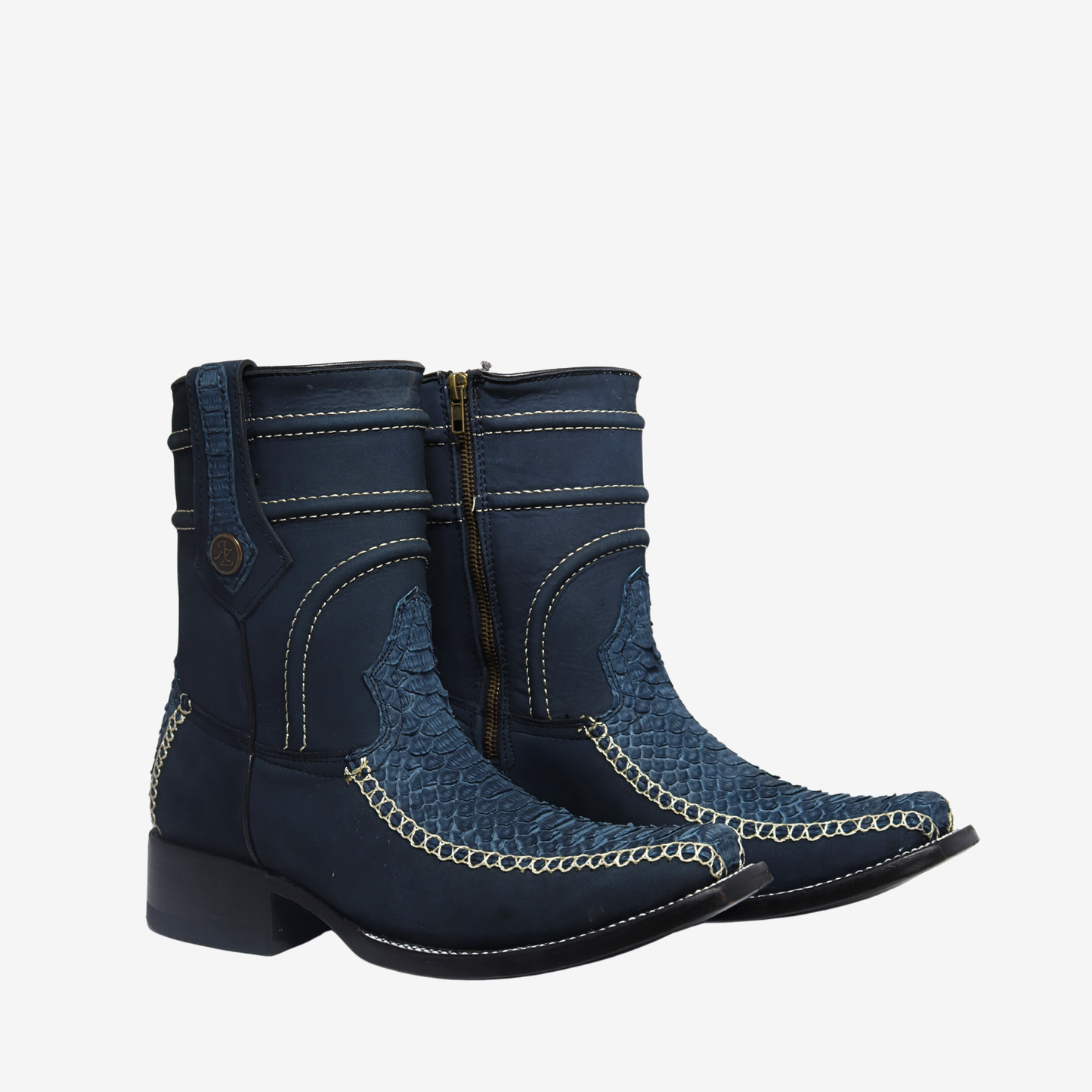 Botín London Floreta en Piel de Pitón