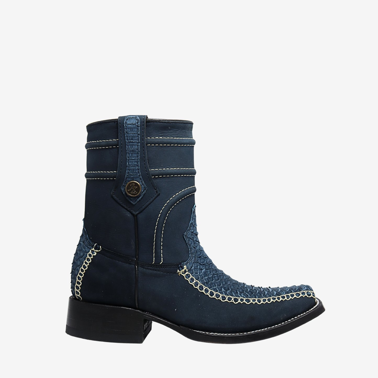 Botín London Floreta en Piel de Pitón