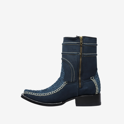 Botín London Floreta en Piel de Pitón