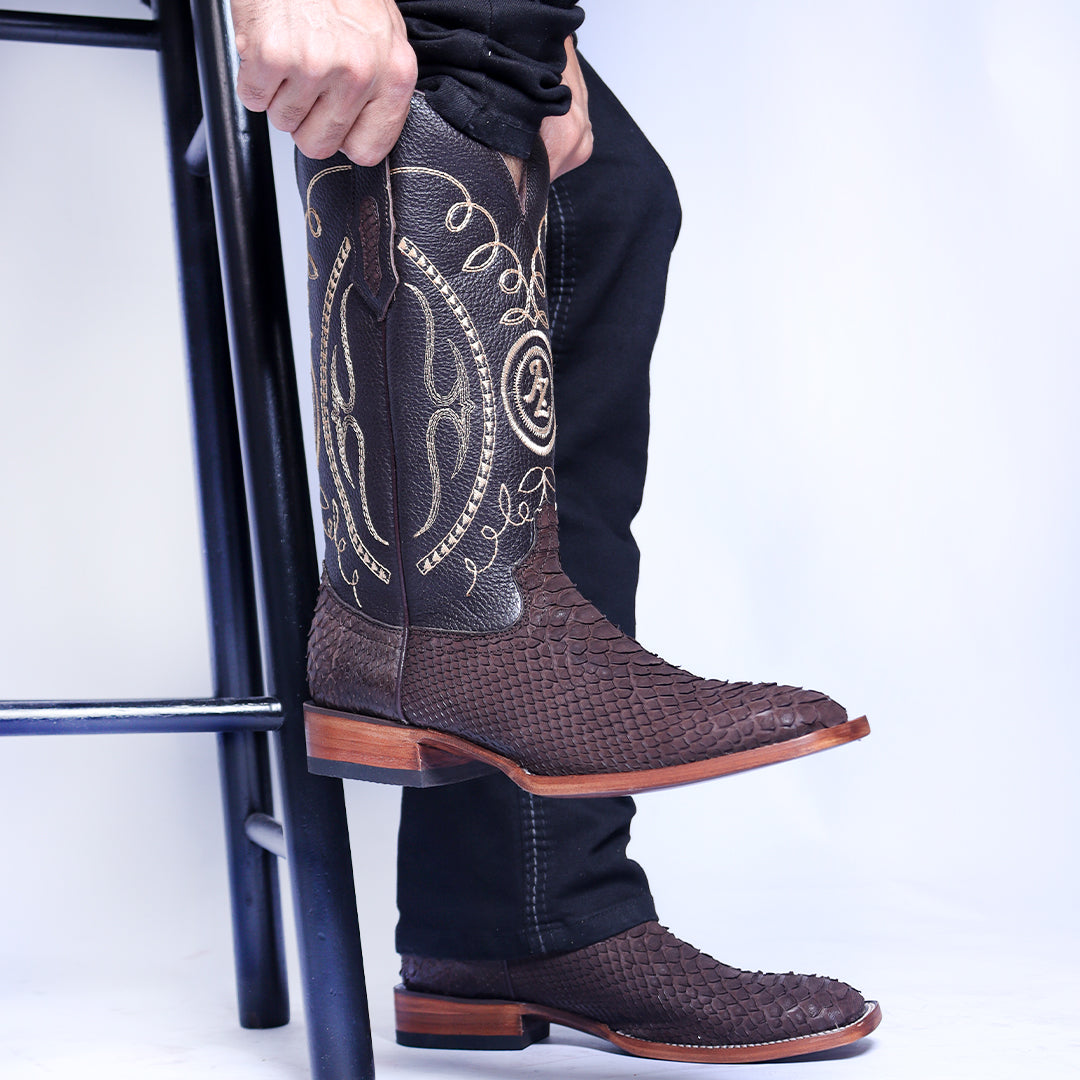 Bota Vaquera en Piel de Pitón Nobuck