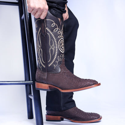 Bota Vaquera en Piel de Pitón Nobuck