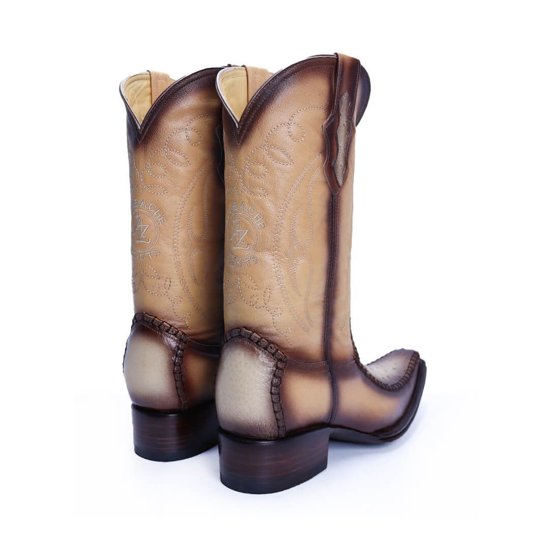 Bota Vaquera Floreta de Avestruz
